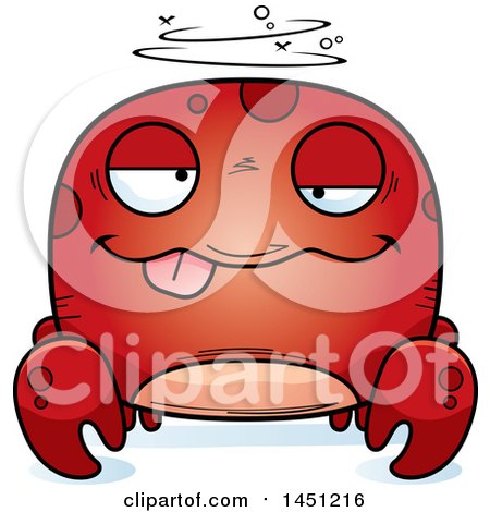 Clipart Graphic of a Cartoon Drunk Crab Character Mascot - Royalty Free Vector Illustration by Cory Thoman