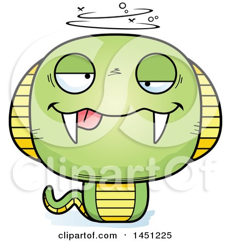 Clipart Graphic of a Cartoon Drunk Cobra Snake Character Mascot - Royalty Free Vector Illustration by Cory Thoman