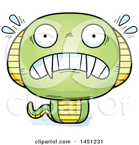 Clipart Graphic of a Cartoon Scared Cobra Snake Character Mascot - Royalty Free Vector Illustration by Cory Thoman