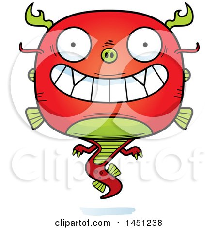 Clipart Graphic of a Cartoon Grinning Chinese Dragon Character Mascot - Royalty Free Vector Illustration by Cory Thoman