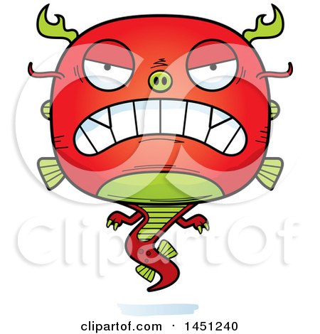 Clipart Graphic of a Cartoon Mad Chinese Dragon Character Mascot - Royalty Free Vector Illustration by Cory Thoman