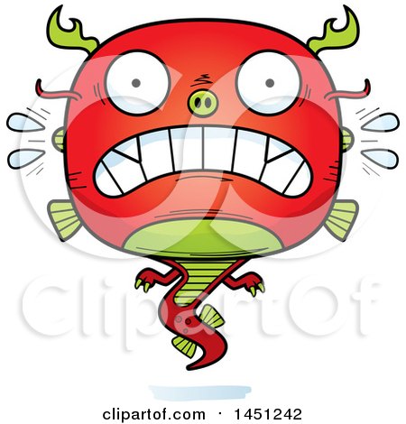 Clipart Graphic of a Cartoon Scared Chinese Dragon Character Mascot - Royalty Free Vector Illustration by Cory Thoman