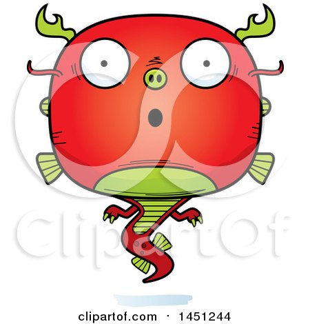 Clipart Graphic of a Cartoon Surprised Chinese Dragon Character Mascot - Royalty Free Vector Illustration by Cory Thoman