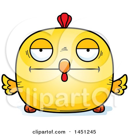 Clipart Graphic of a Cartoon Bored Chick Character Mascot - Royalty Free Vector Illustration by Cory Thoman