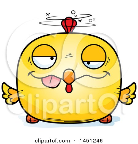 Clipart Graphic of a Cartoon Drunk Chick Character Mascot - Royalty Free Vector Illustration by Cory Thoman