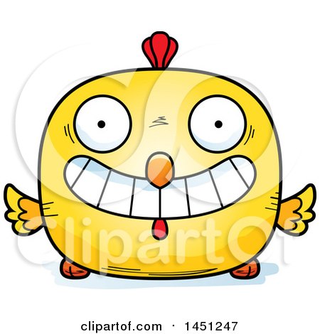 Clipart Graphic of a Cartoon Grinning Chick Character Mascot - Royalty Free Vector Illustration by Cory Thoman