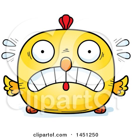 Clipart Graphic of a Cartoon Scared Chick Character Mascot - Royalty Free Vector Illustration by Cory Thoman