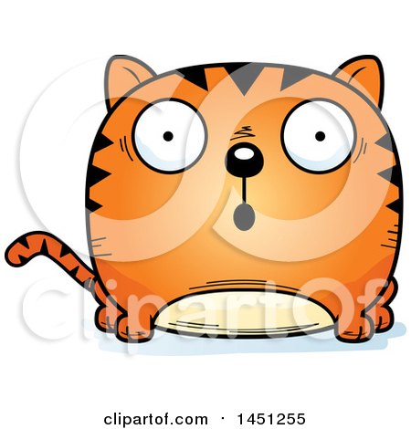 Clipart Graphic of a Cartoon Surprised Tabby Cat Character Mascot - Royalty Free Vector Illustration by Cory Thoman