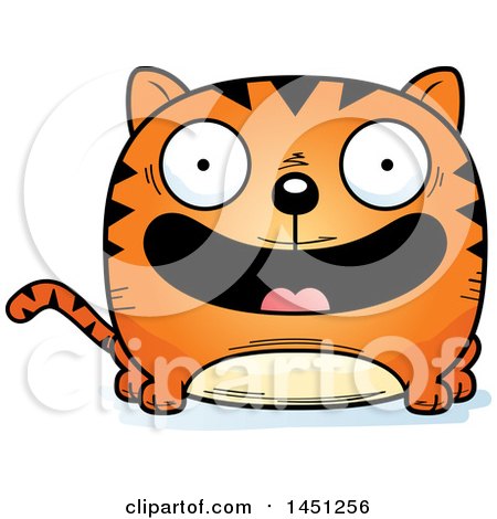 Clipart Graphic of a Cartoon Happy Tabby Cat Character Mascot - Royalty Free Vector Illustration by Cory Thoman
