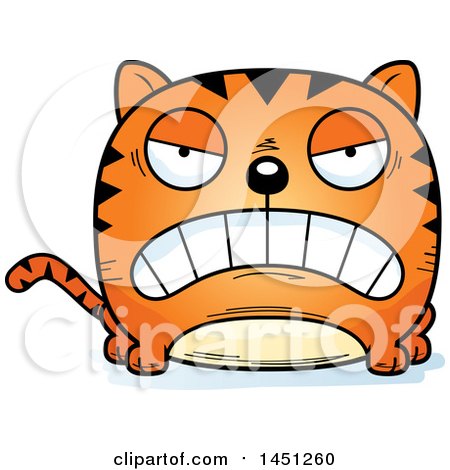 Clipart Graphic of a Cartoon Mad Tabby Cat Character Mascot - Royalty Free Vector Illustration by Cory Thoman