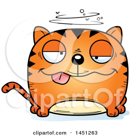 Clipart Graphic of a Cartoon Drunk Tabby Cat Character Mascot - Royalty Free Vector Illustration by Cory Thoman