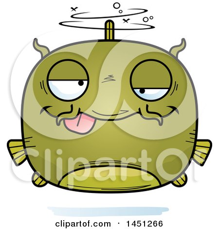 Clipart Graphic of a Cartoon Drunk Catfish Character Mascot - Royalty Free Vector Illustration by Cory Thoman