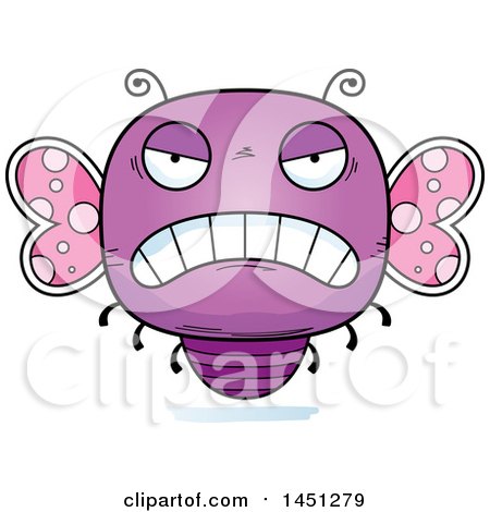 Clipart Graphic of a Cartoon Mad Butterfly Character Mascot - Royalty Free Vector Illustration by Cory Thoman