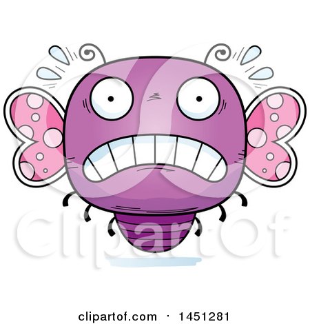 Clipart Graphic of a Cartoon Scared Butterfly Character Mascot - Royalty Free Vector Illustration by Cory Thoman