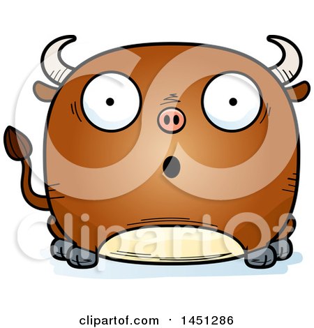 Clipart Graphic of a Cartoon Surprised Bull Character Mascot - Royalty Free Vector Illustration by Cory Thoman