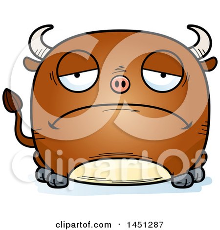 Clipart Graphic of a Cartoon Sad Bull Character Mascot - Royalty Free Vector Illustration by Cory Thoman