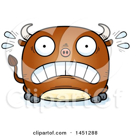 Clipart Graphic of a Cartoon Scared Bull Character Mascot - Royalty Free Vector Illustration by Cory Thoman