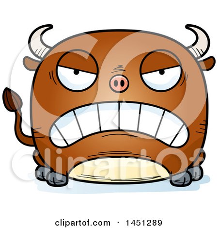 Clipart Graphic of a Cartoon Mad Bull Character Mascot - Royalty Free Vector Illustration by Cory Thoman