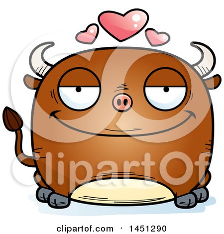 Clipart Graphic of a Cartoon Loving Bull Character Mascot - Royalty Free Vector Illustration by Cory Thoman