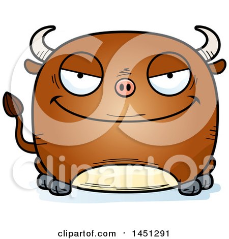 Clipart Graphic of a Cartoon Evil Bull Character Mascot - Royalty Free Vector Illustration by Cory Thoman