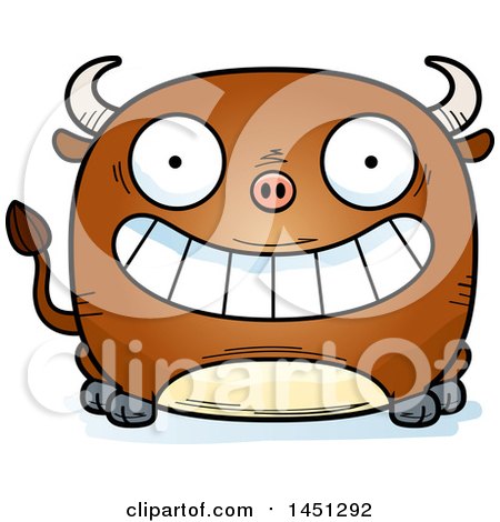 Clipart Graphic of a Cartoon Grinning Bull Character Mascot - Royalty Free Vector Illustration by Cory Thoman
