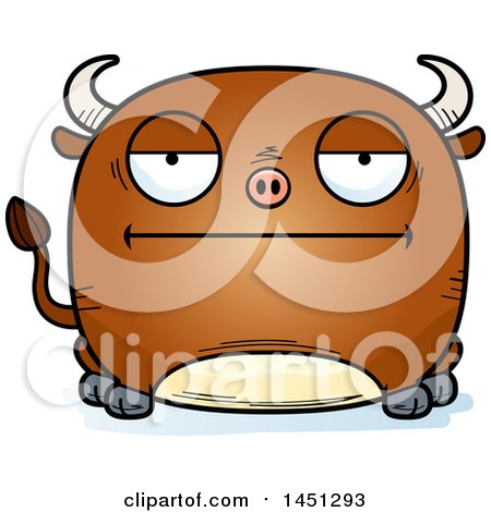 Clipart Graphic of a Cartoon Bored Bull Character Mascot - Royalty Free Vector Illustration by Cory Thoman