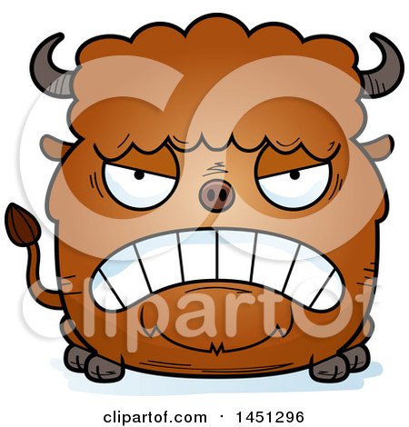 Clipart Graphic of a Cartoon Mad Buffalo Character Mascot - Royalty Free Vector Illustration by Cory Thoman