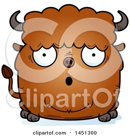 Clipart Graphic of a Cartoon Surprised Buffalo Character Mascot - Royalty Free Vector Illustration by Cory Thoman