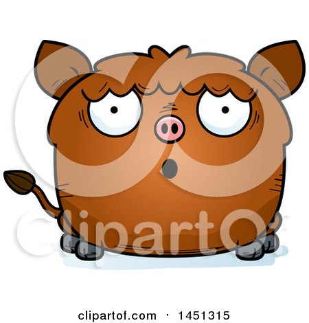 Clipart Graphic of a Cartoon Surprised Boar Character Mascot - Royalty Free Vector Illustration by Cory Thoman