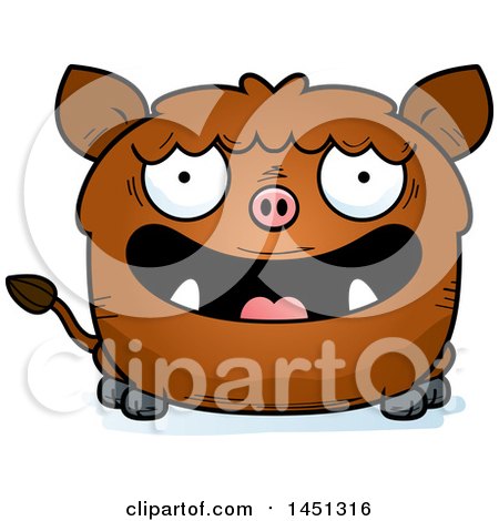 Clipart Graphic of a Cartoon Happy Boar Character Mascot - Royalty Free Vector Illustration by Cory Thoman