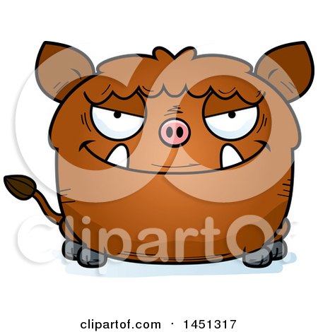 Clipart Graphic of a Cartoon Sly Boar Character Mascot - Royalty Free Vector Illustration by Cory Thoman