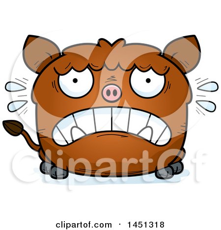 Clipart Graphic of a Cartoon Scared Boar Character Mascot - Royalty Free Vector Illustration by Cory Thoman