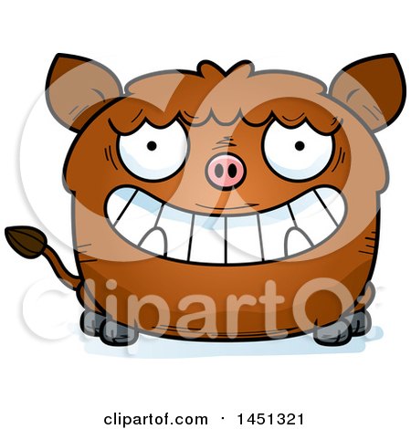Clipart Graphic of a Cartoon Grinning Boar Character Mascot - Royalty Free Vector Illustration by Cory Thoman