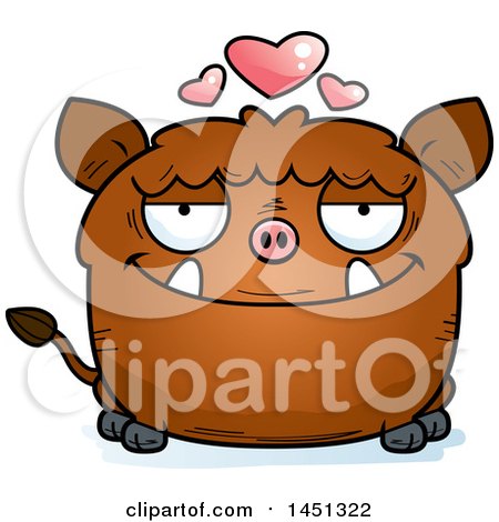 Clipart Graphic of a Cartoon Loving Boar Character Mascot - Royalty Free Vector Illustration by Cory Thoman