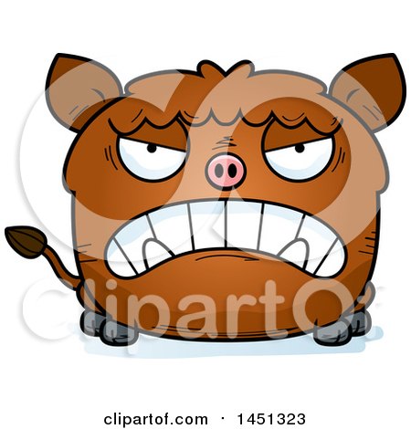 Clipart Graphic of a Cartoon Mad Boar Character Mascot - Royalty Free Vector Illustration by Cory Thoman