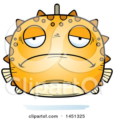 Clipart Graphic of a Cartoon Sad Blowfish Character Mascot - Royalty Free Vector Illustration by Cory Thoman