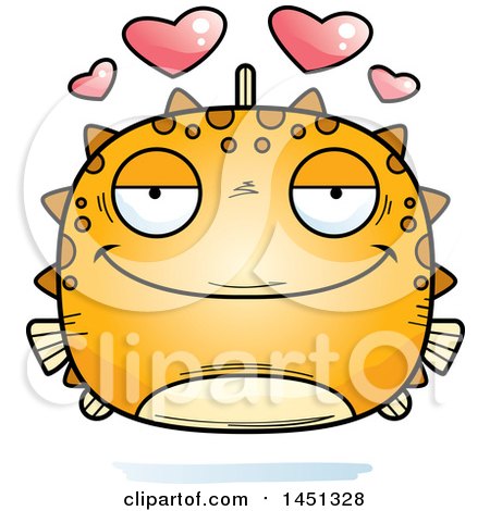 Clipart Graphic of a Cartoon Loving Blowfish Character Mascot - Royalty Free Vector Illustration by Cory Thoman