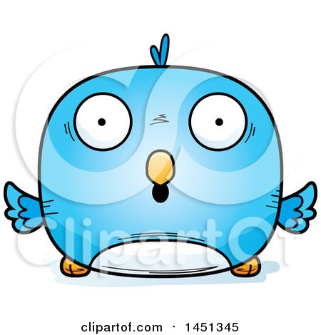 Clipart Graphic of a Cartoon Surprised Blue Bird Character Mascot - Royalty Free Vector Illustration by Cory Thoman
