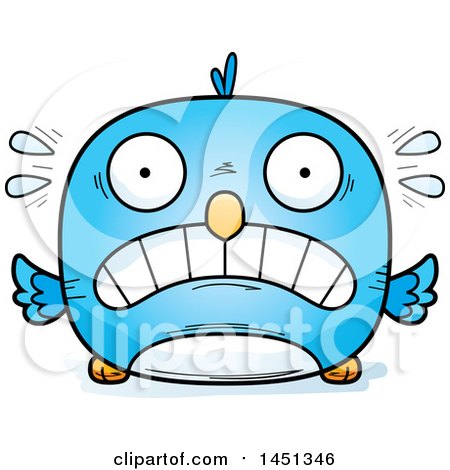 Clipart Graphic of a Cartoon Scared Blue Bird Character Mascot - Royalty Free Vector Illustration by Cory Thoman