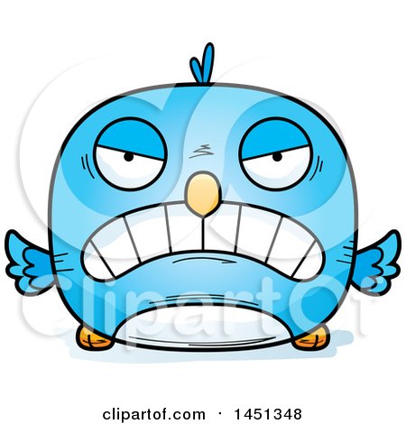 Clipart Graphic of a Cartoon Mad Blue Bird Character Mascot - Royalty Free Vector Illustration by Cory Thoman
