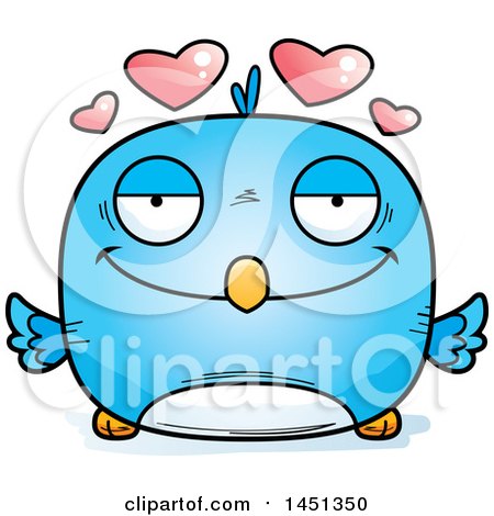 Clipart Graphic of a Cartoon Loving Blue Bird Character Mascot - Royalty Free Vector Illustration by Cory Thoman
