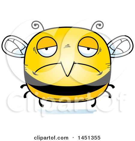 Clipart Graphic of a Cartoon Sad Bee Character Mascot - Royalty Free Vector Illustration by Cory Thoman
