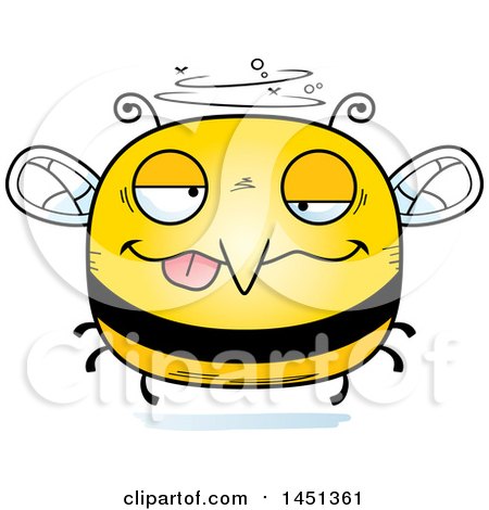Clipart Graphic of a Cartoon Drunk Bee Character Mascot - Royalty Free Vector Illustration by Cory Thoman