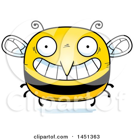 Clipart Graphic of a Cartoon Grinning Bee Character Mascot - Royalty Free Vector Illustration by Cory Thoman