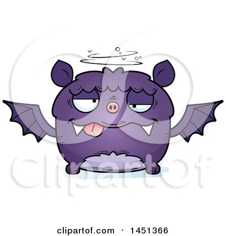 Clipart Graphic of a Cartoon Drunk Flying Bat Character Mascot - Royalty Free Vector Illustration by Cory Thoman
