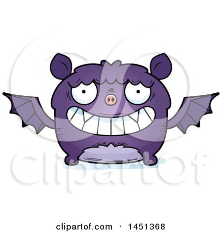 Clipart Graphic of a Cartoon Grinning Flying Bat Character Mascot - Royalty Free Vector Illustration by Cory Thoman