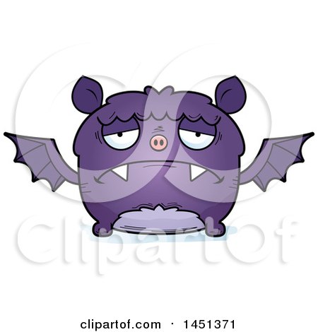 Clipart Graphic of a Cartoon Sad Flying Bat Character Mascot - Royalty Free Vector Illustration by Cory Thoman