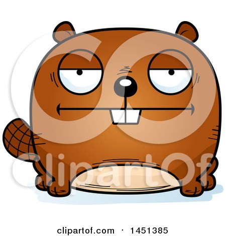 Clipart Graphic of a Cartoon Bored Beaver Character Mascot - Royalty Free Vector Illustration by Cory Thoman