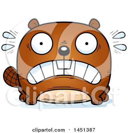Clipart Graphic of a Cartoon Scared Beaver Character Mascot - Royalty Free Vector Illustration by Cory Thoman