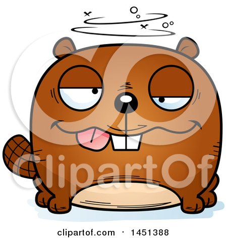 Clipart Graphic of a Cartoon Drunk Beaver Character Mascot - Royalty Free Vector Illustration by Cory Thoman